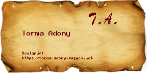 Torma Adony névjegykártya